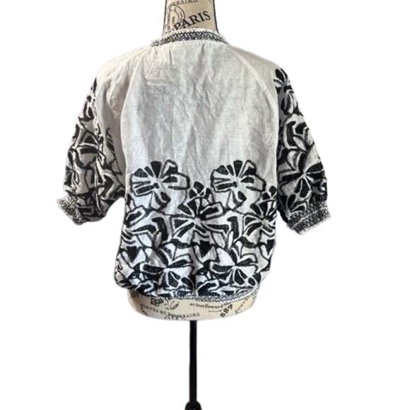 Chicos Petite Embroidered Smocked Jacket - Picture 3 of 10